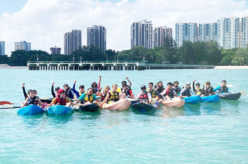 Year 9 and 10 student kayaked and hiked all the way from West Coast to East Coast Park