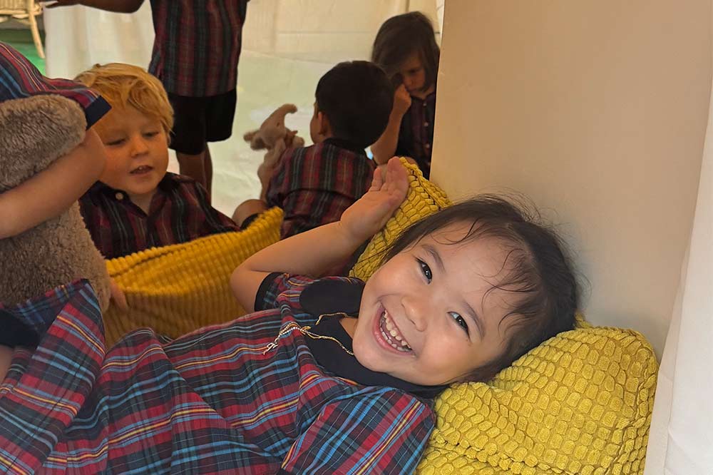 Early years students at their safe space