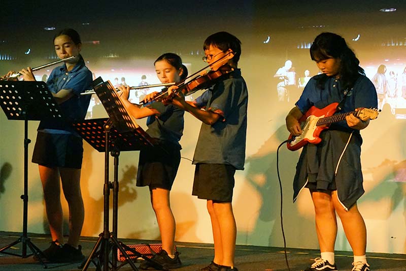 String ensemble CCA students performing at the Arts Night