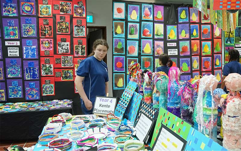 A special art exhibition displaying amazing artworks by our primary student